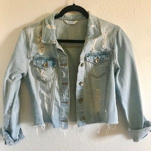 Cropped jean jacket